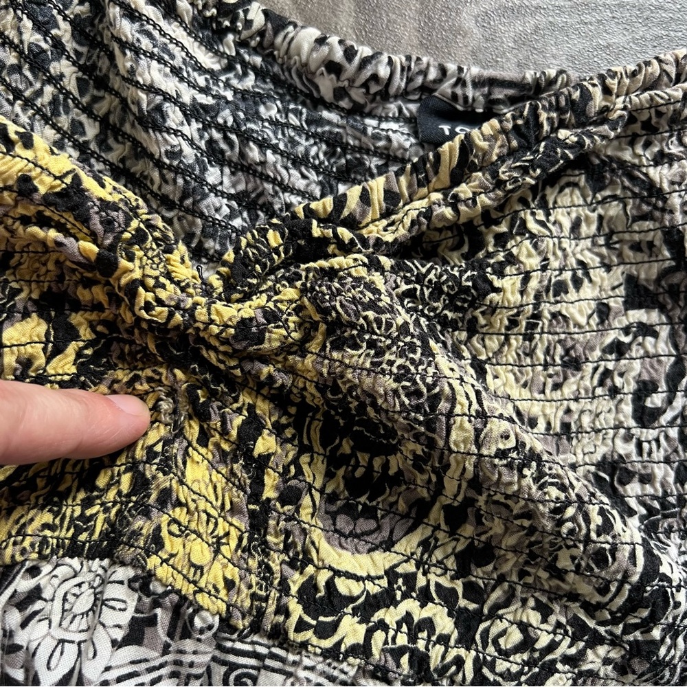 Torrid Black Yellow Paisley Smocked Front Strapless Maxi Dress Women's size 4x - Picture 7 of 11